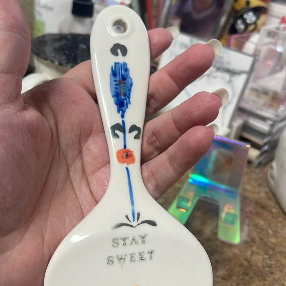 Anthropologie Handpainted Lucerne Cake Server